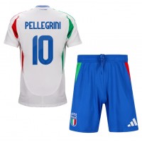 Maglia Calcio Italia Lorenzo Pellegrini #10 Seconda Divisa Bambino Europei 2024 Manica Corta (+ pantaloncini)